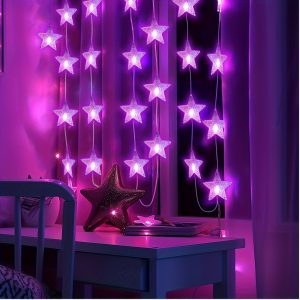 Multi-colour Star String Lights 42FT 32LED, Dual Power Supply, USB+battery Box, Suitable For Outdoor Indoor Bedrooms, Tents, Attics, Terraces, Balconies, Window Sills, Backyards, Party Themes, Ambience, Lighting And Decorations