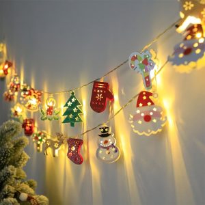 Charming LED Christmas String Lights - Santa, Snowman & More - Perfect for Indoor Holiday Decor, Parties & Bedroom Ambiance Batteries Not Included